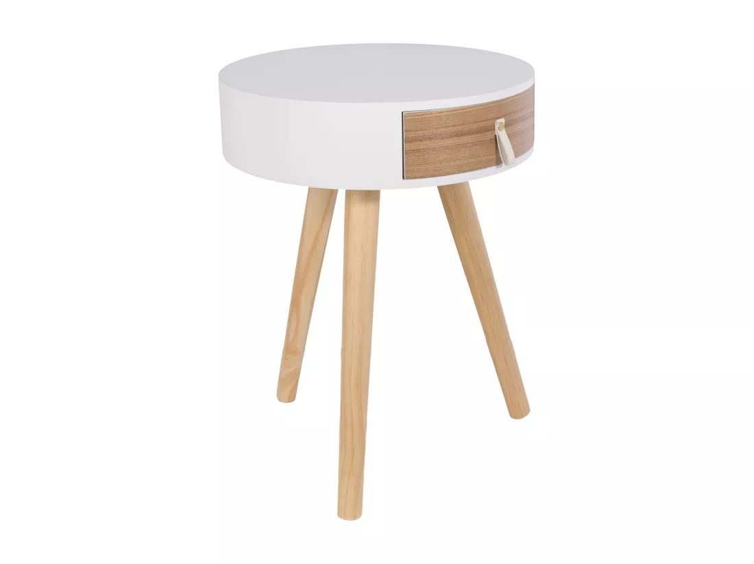 Chevet Nora Blanc 34.5x34.5x47cm