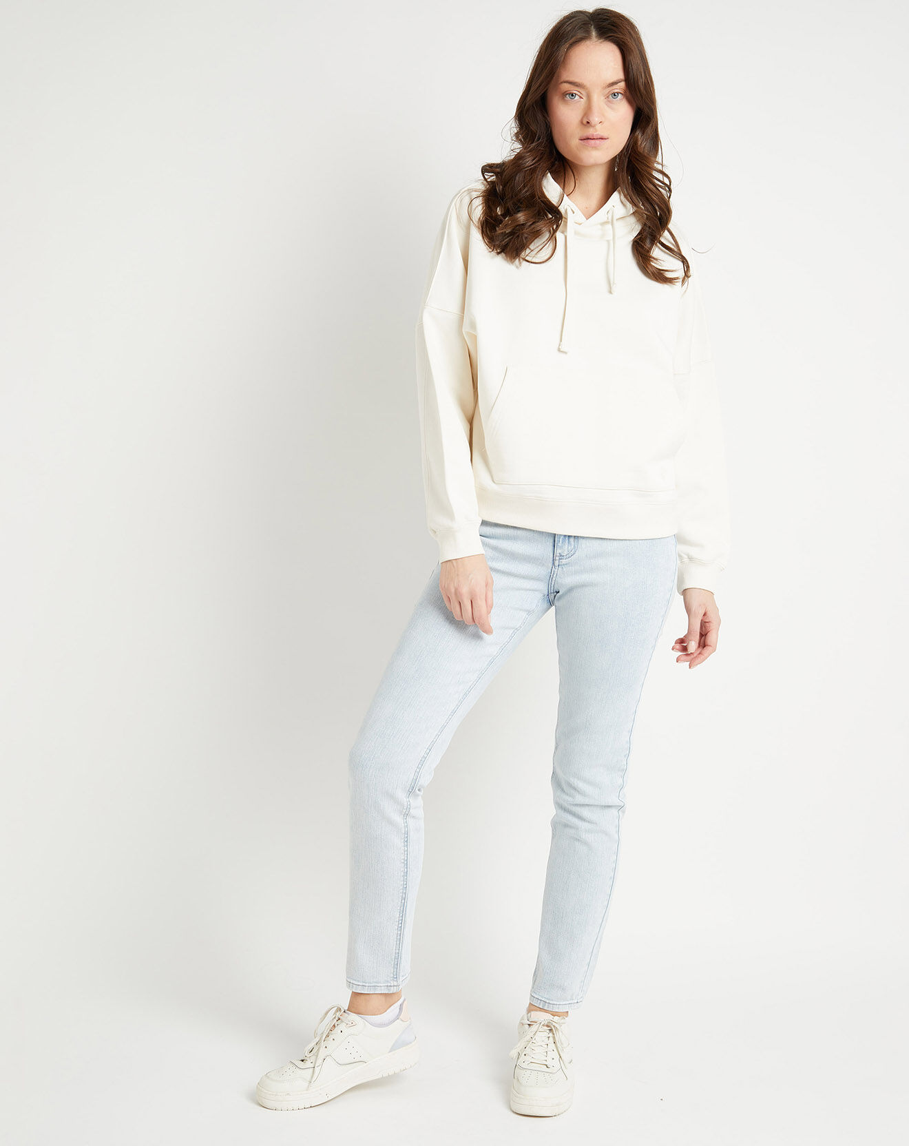 Galeries Lafayette Jean en Coton Bio Lregular bleu moyen