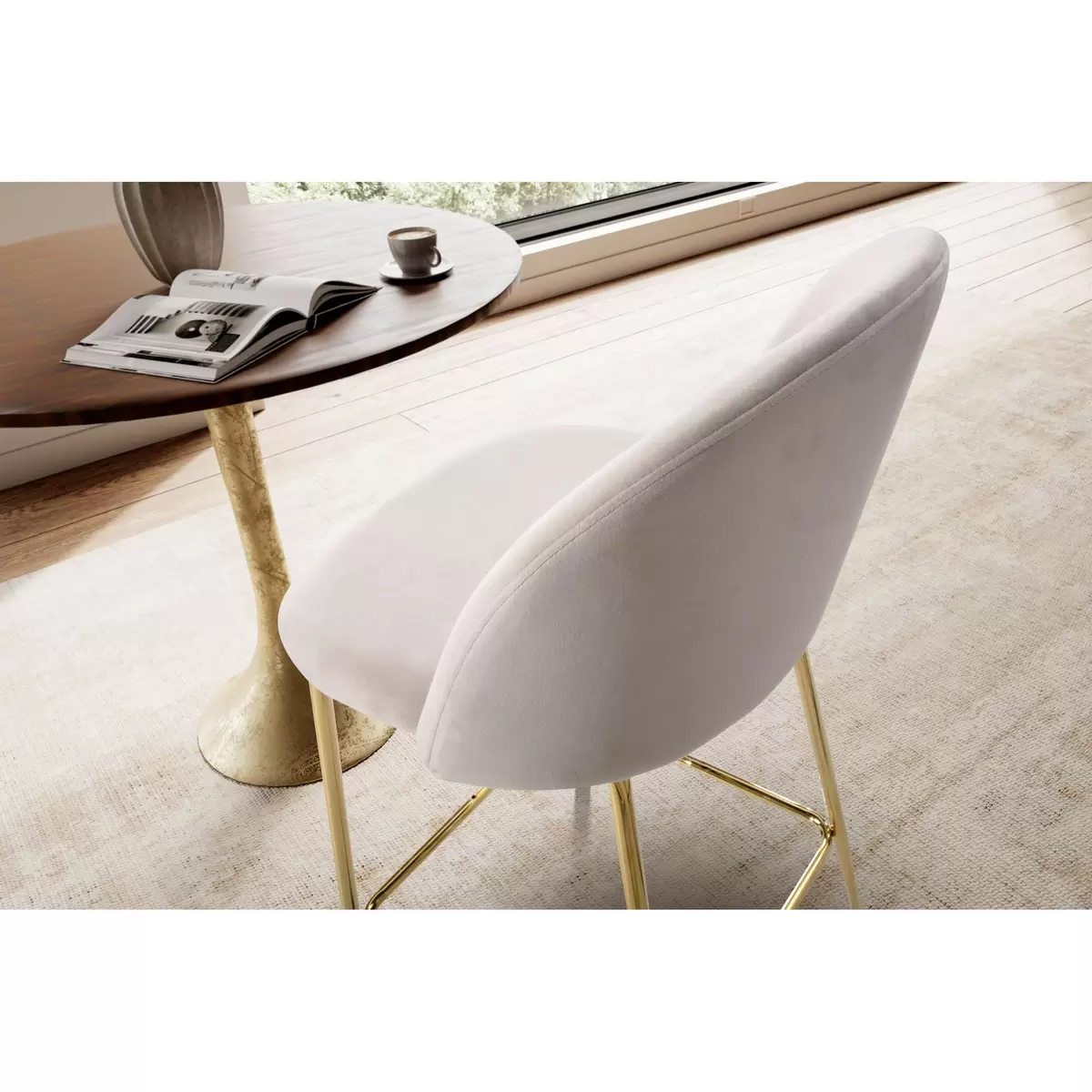 Barhocker 2er-Set Ardisa beige,gold