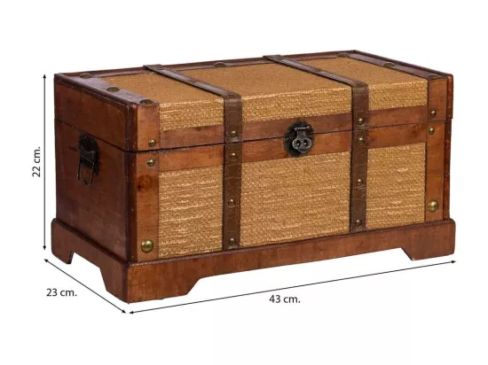 Coffre en bois marron 43x23x22