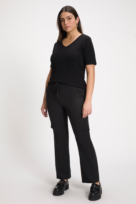 7/8-Hose Mandy, weites Bein, Cargotaschen, Bindeband