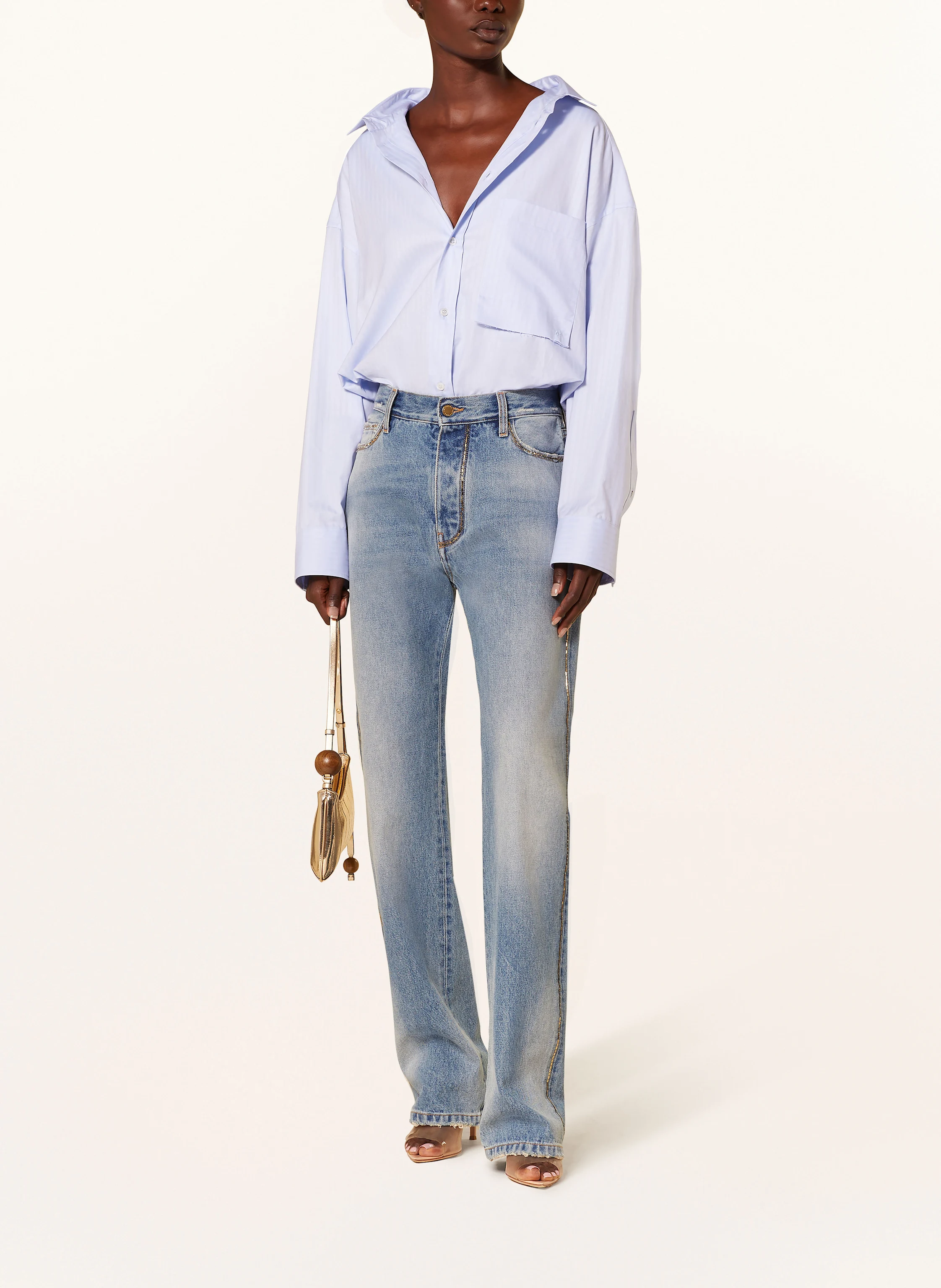 DARKPARK Straight Jeans NAOMI mit Schmucksteinen