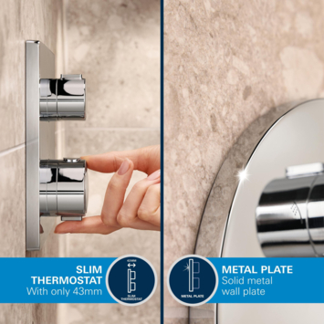 Grohe Precision Thermostat Perfect inbouw douchesysteem met  Vitalio Comfort 250 hoofddouche rond Chroom