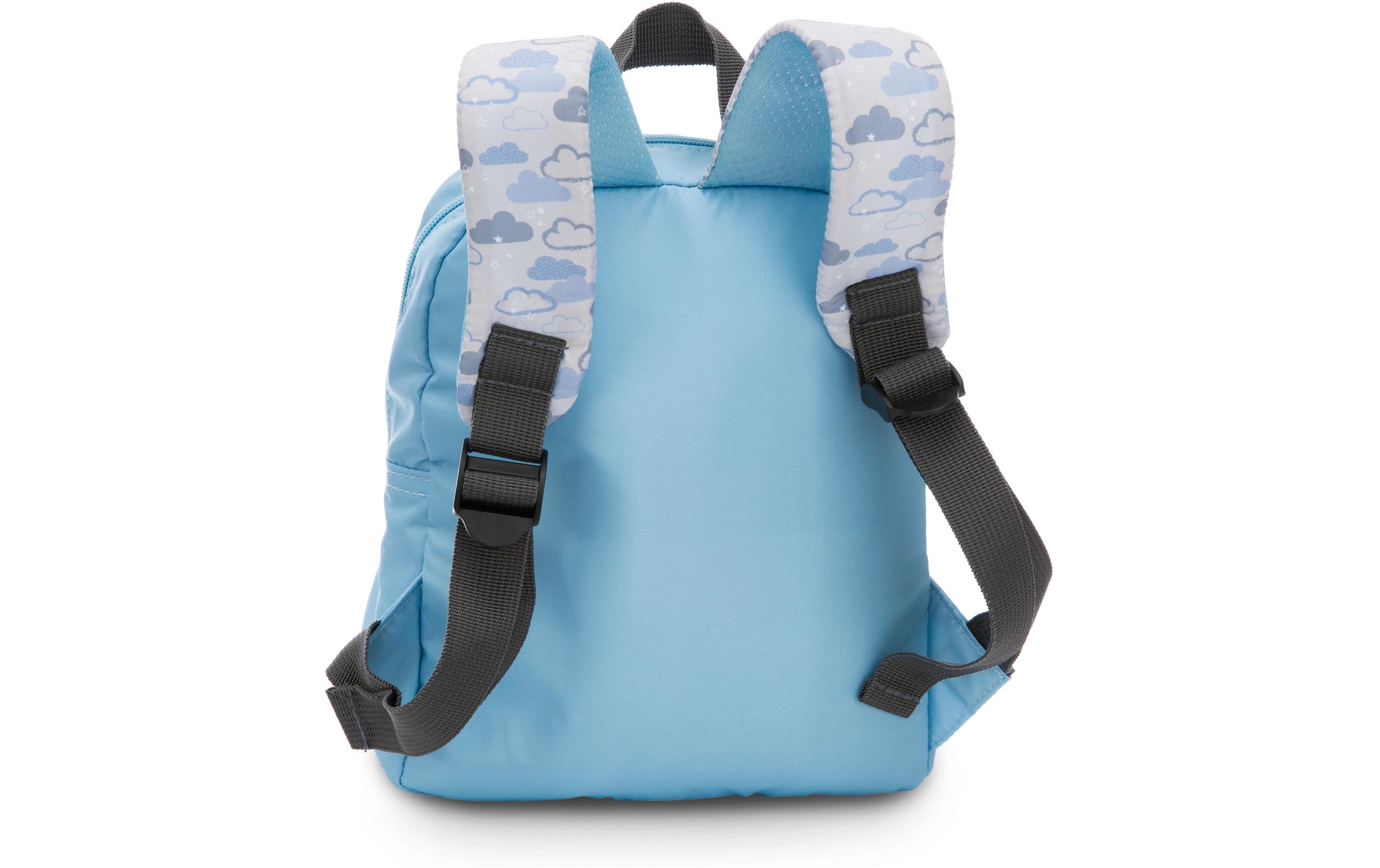 Rucksack hellblau mit LöweKindergartenrucksack mit flauschigem Plüsch