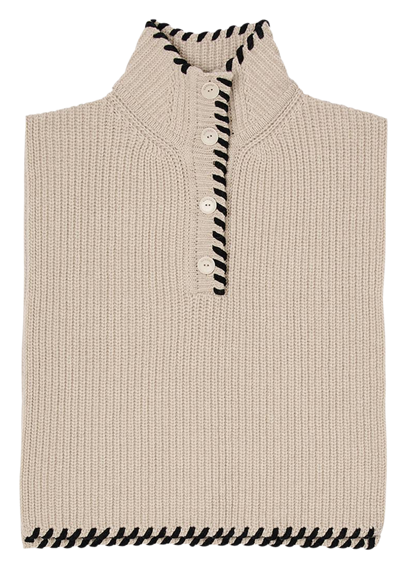 Col en laine mélangée | Beige