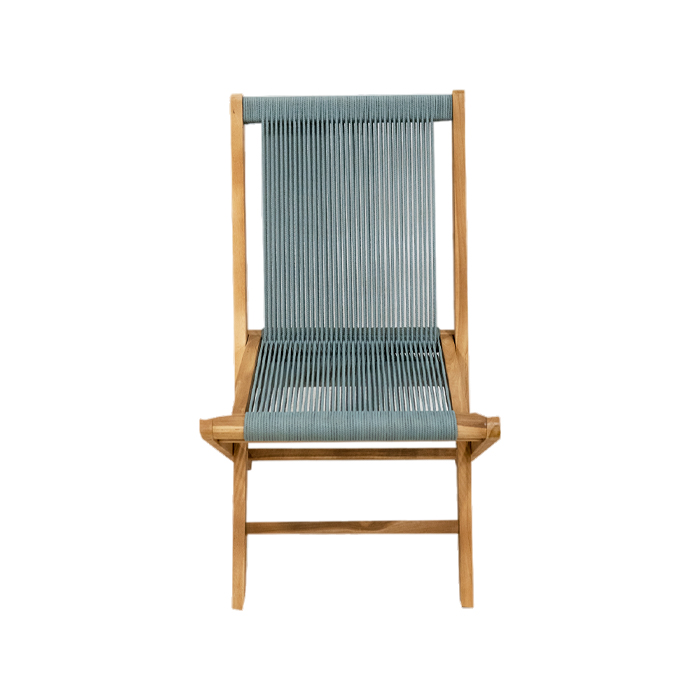 Klapstoel Teak Handgemaakt-steel blue