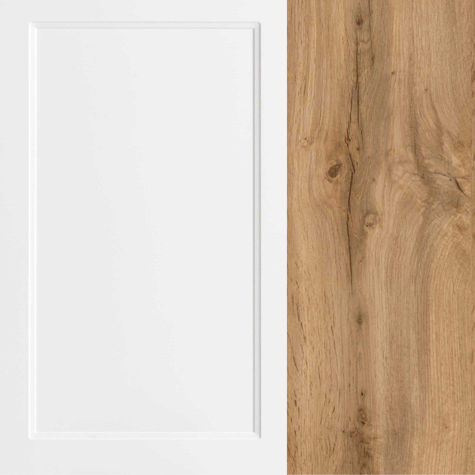 Küchenzeile MERAN - weiß - Wotaneiche - mit E-Geräten - 240 cm