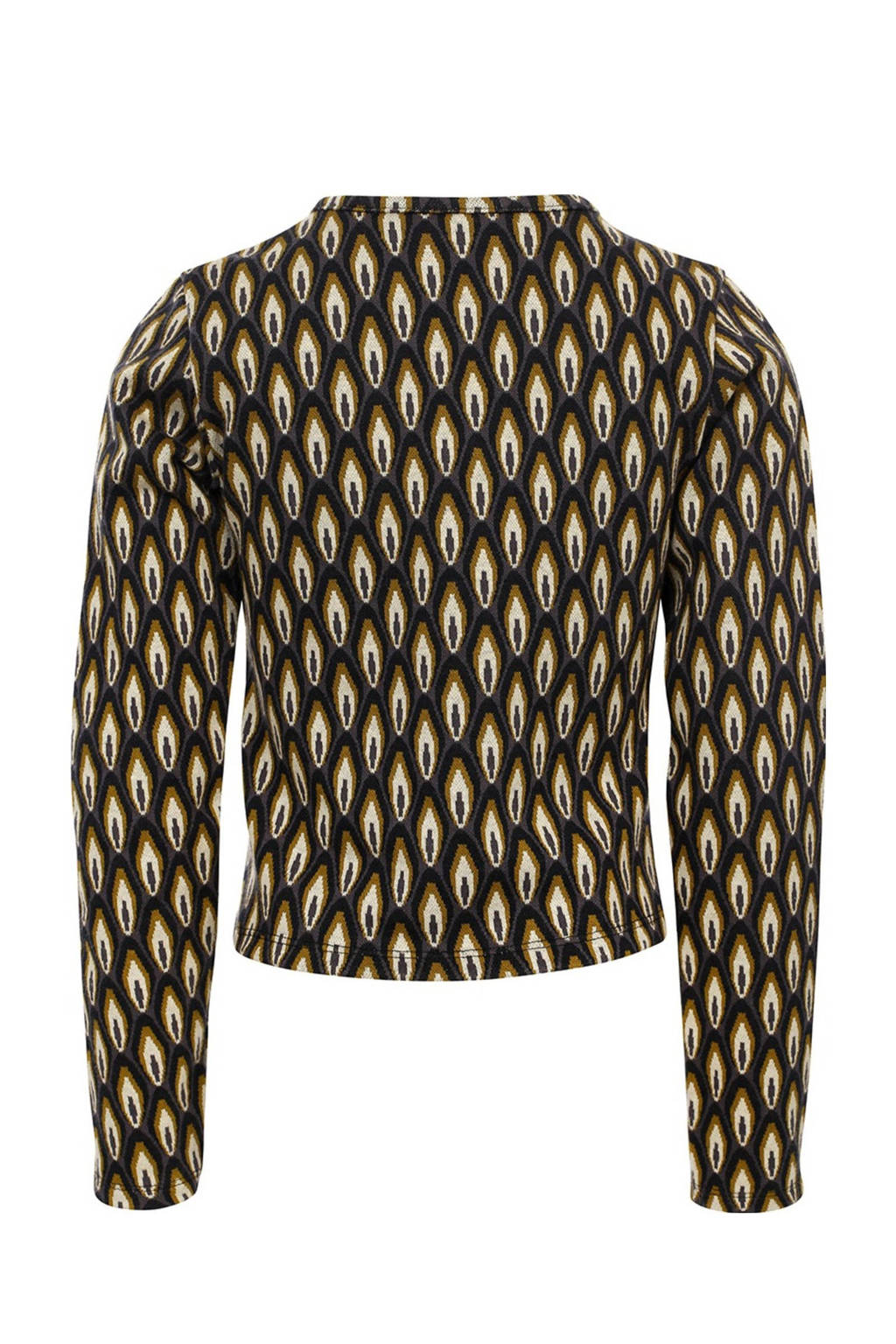 LOOXS top met all over print en open detail mosgoen/zwart