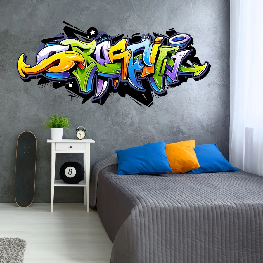 Nikima Wandtattoo 158  Graffiti bunt in 6 vers. Größen bunt