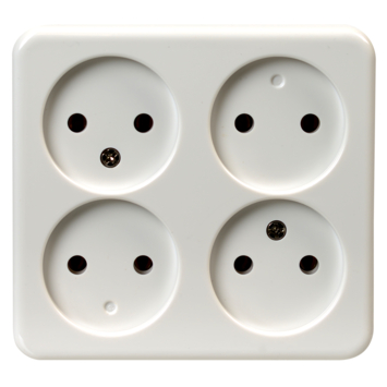 OK stopcontact opbouw 4-voudig wit