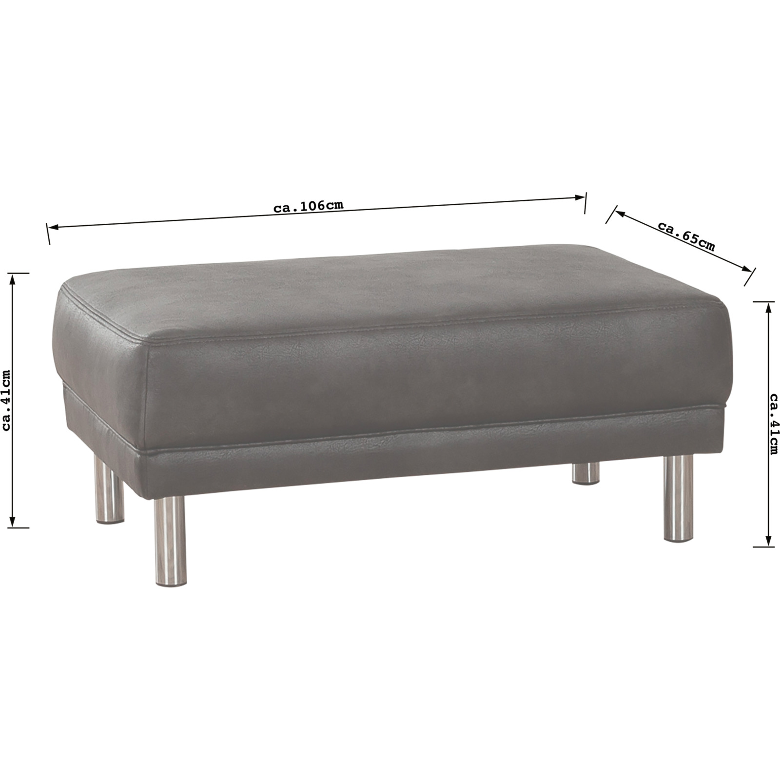 Hocker Bruno Microfaser dunkelgrau