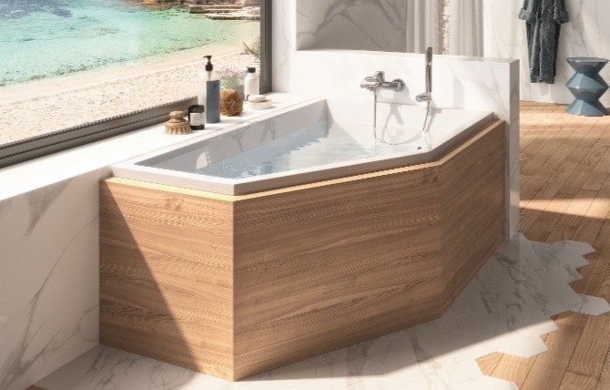 Lambini Designs Florence bubbelbad 160x90cm elektronisch rechts 6 4 2 hydrojets en 12 aerojets chroom
