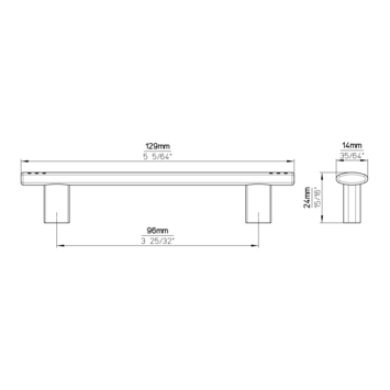 Greep Sanne rvs look 129mm