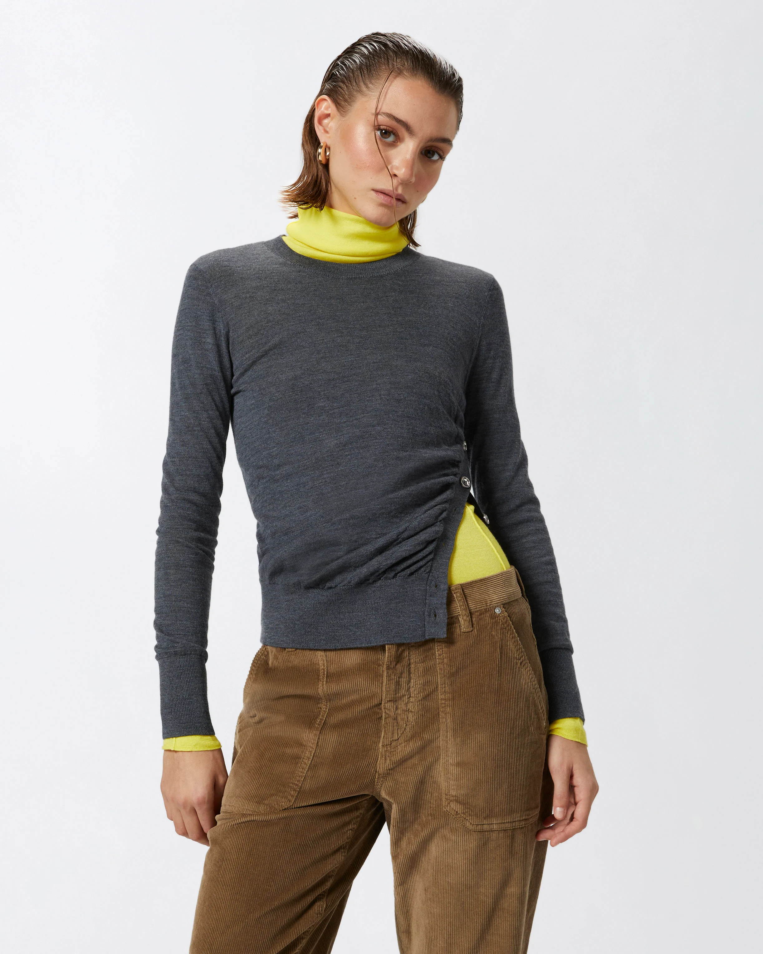 Pull avec boutons latéraux | Gris