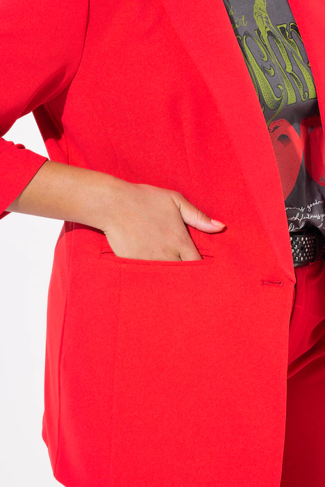 Blazer, offene Form, Reverskragen, Langarm, neon rot