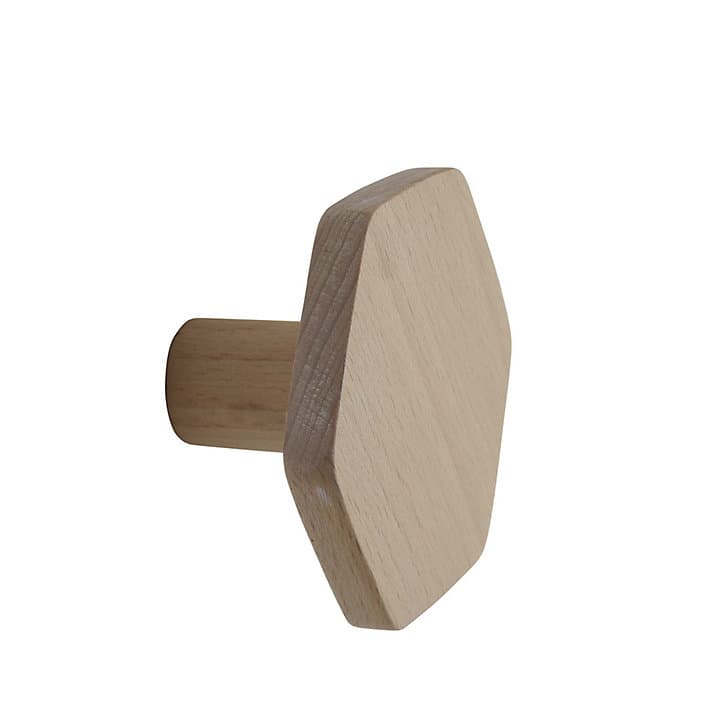 Patère en hêtre brut hexagonal à fixer 1 tête Bar Plus