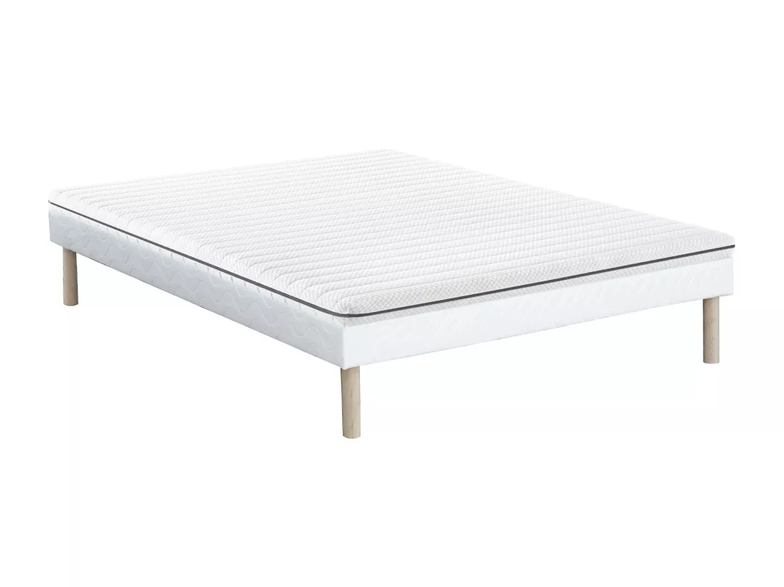 Ensemble 140 x 190 cm sommier + matelas mousse déhoussable ép.10cm - NASUS de YSMÉE