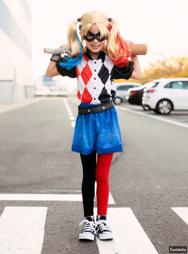 FUNIDELIA Harley Quinn Parykk til jenter - Størrelse: 0 - Gul