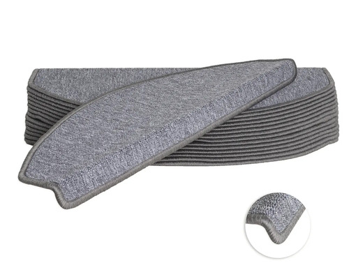 Rambo grijze trapmattenset, 28x65 cm, 15 stuks