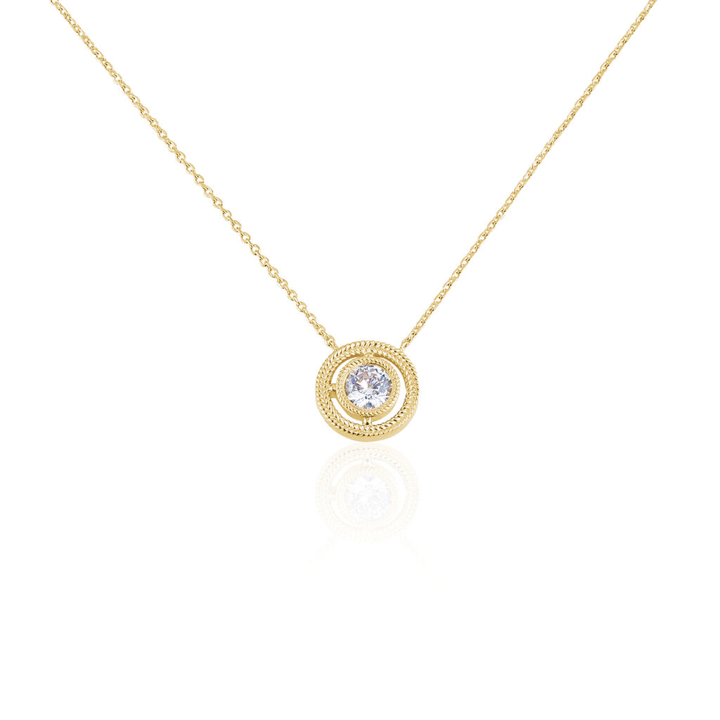 Collier Plaqué Or Jaune Magdalaine Oxyde De Zirconium
