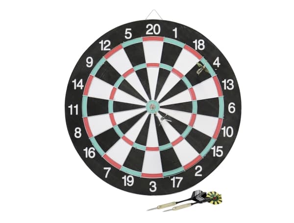 HOME It® dobbeltsidede dartskive med 6 pile Ø41×1,1 cm