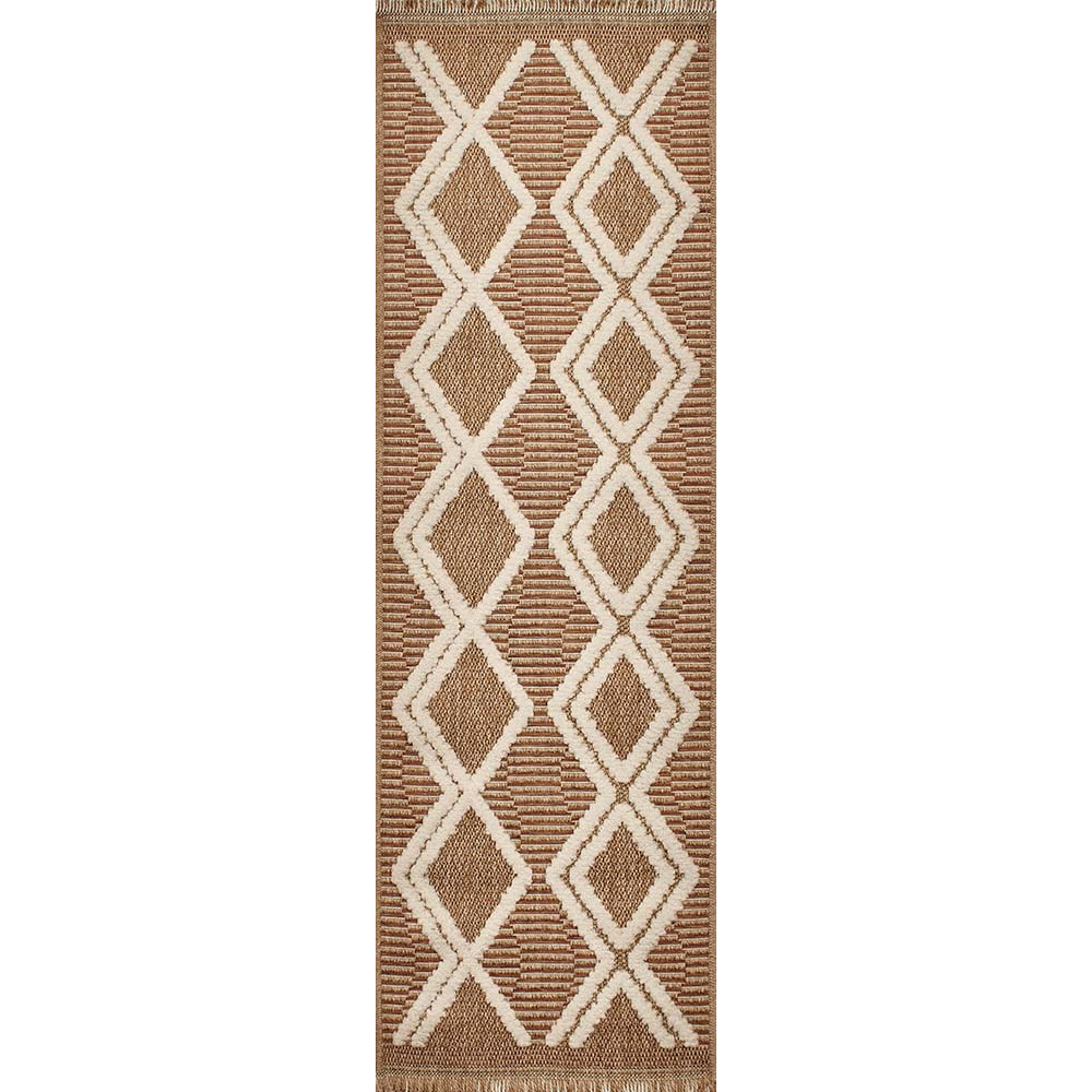 Tapis intérieur extérieur aspect jute terracotta tulum 9048 90 x 67 cm