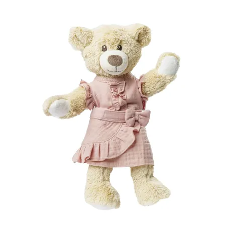 Heless Puppen-Wickelrock mit Rüschen-Top aus 100 % Bio-Baumwolle, rosé, 2-teilig, Gr. 35-45 cm