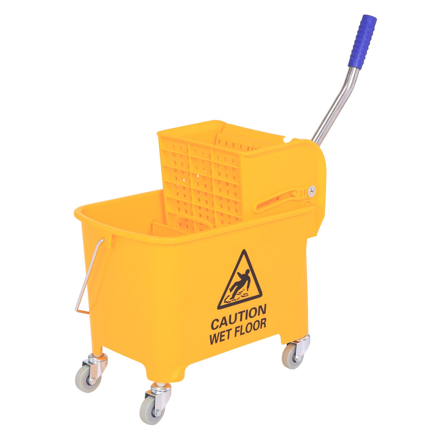 HOMCOM Putzwagen mit Presse gelb 63 x 27 x 67 cm (LxBxH)