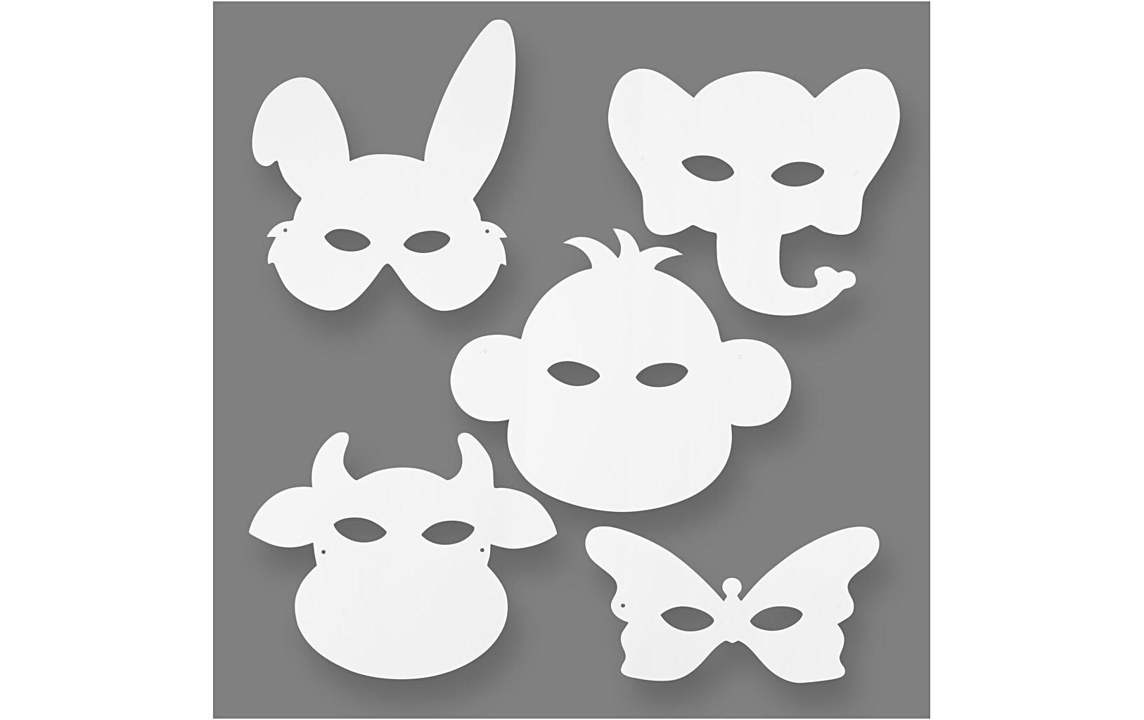 Partyaccessoire Tier-Masken 16 StückAusgestanzte Karneval-Masken