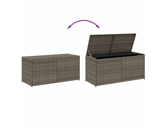 VIDAXL - Coffre Boîte de rangement de jardin gris 283l résine tressée