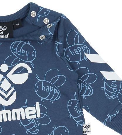 Hummel Bluse - hmlCollin - Ensign Blue m. Weiß