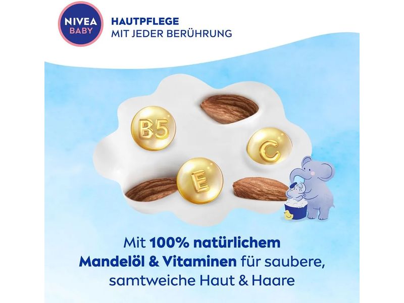 NIVEA BABY Bad & Shampoo Kopf bis Fuss 500 ml Mildes Pflegeshampoo für saubere und samtweiche Haut und Haare