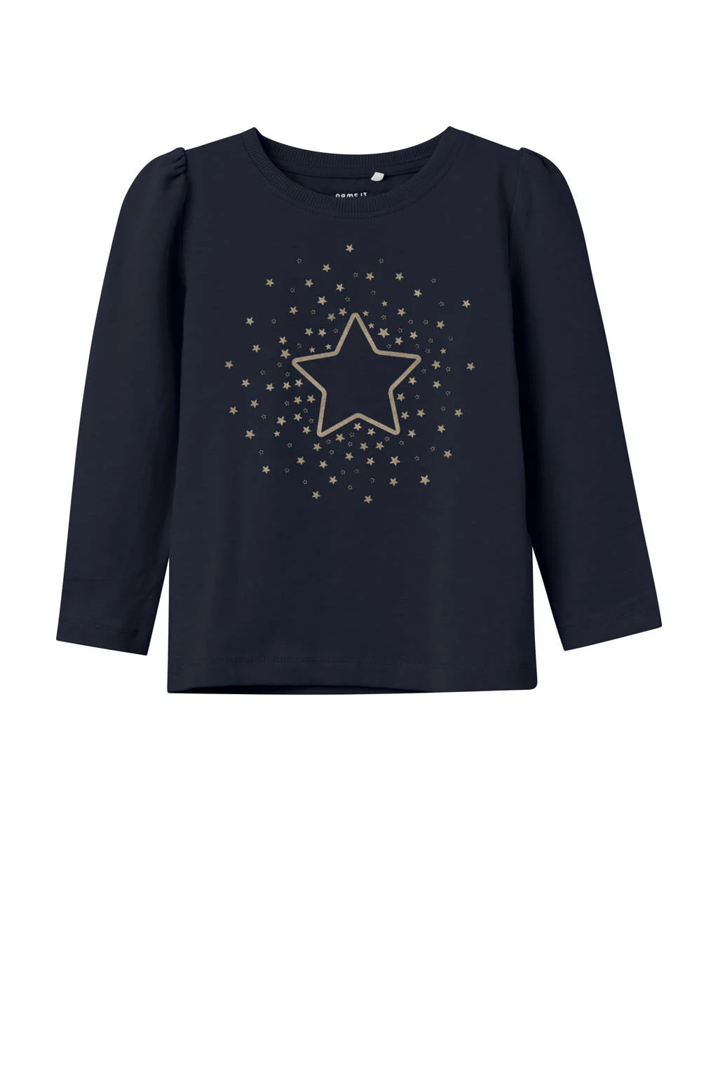 NAME IT MINI longsleeve donkerblauw met glitter
