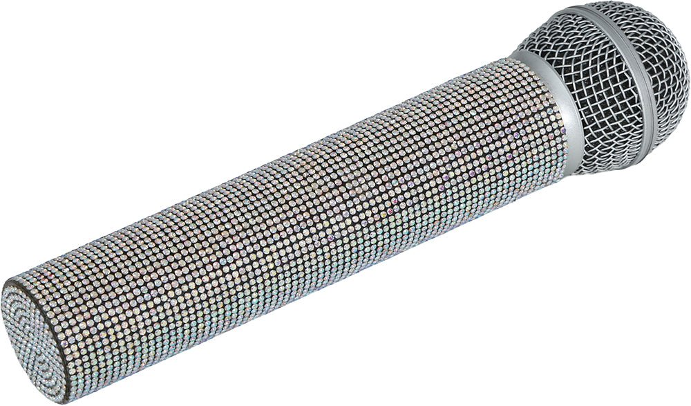 Zilveren Nep Microfoon Glitters 21cm