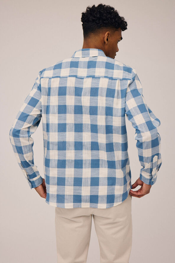 Magasin du Nord Collection Fabian 1 linen blend shirt Blue check