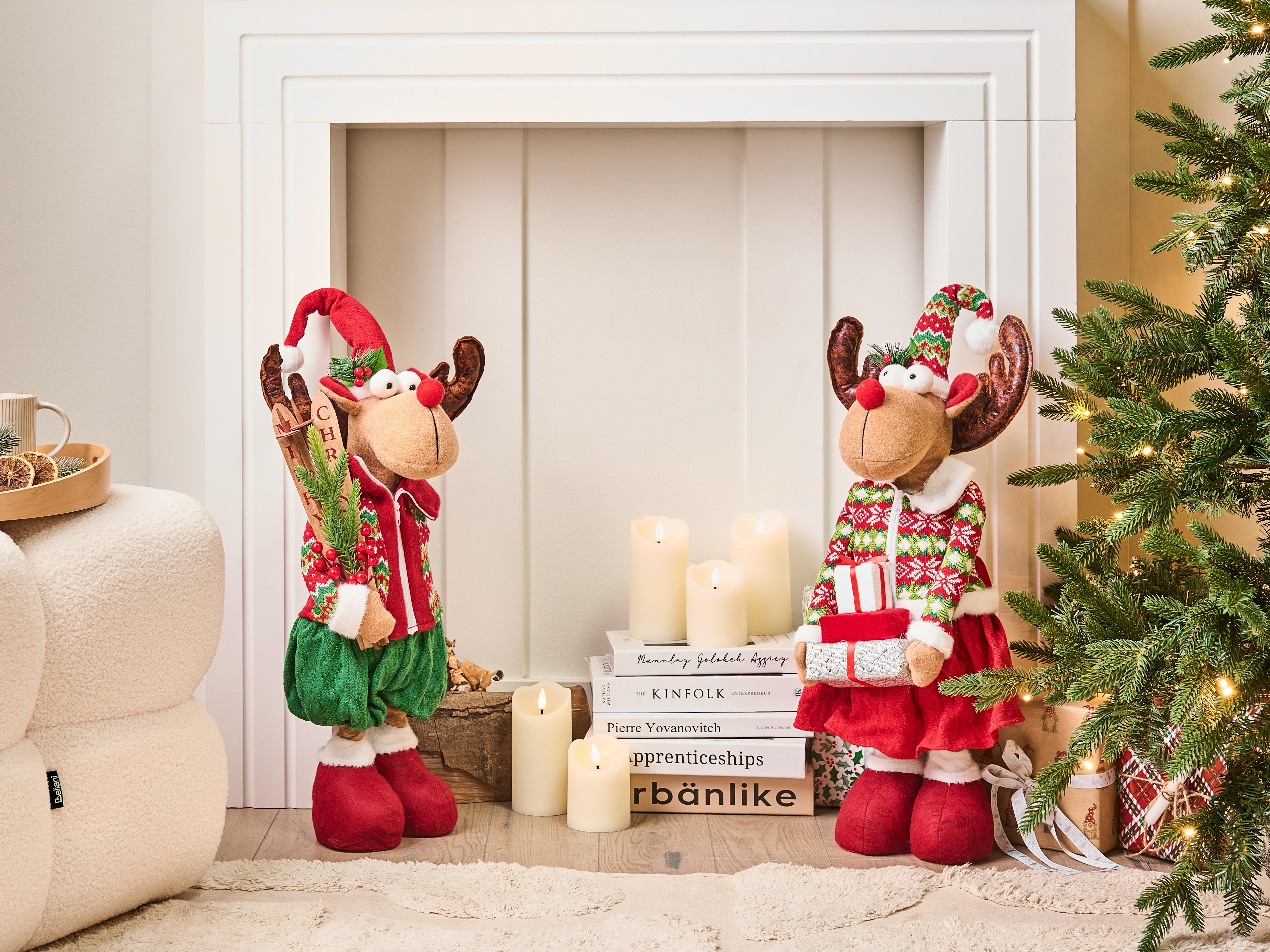 Set van 2 kerstdecoraties ULDALSANA Rendier 66-95 cm Meerkleurig