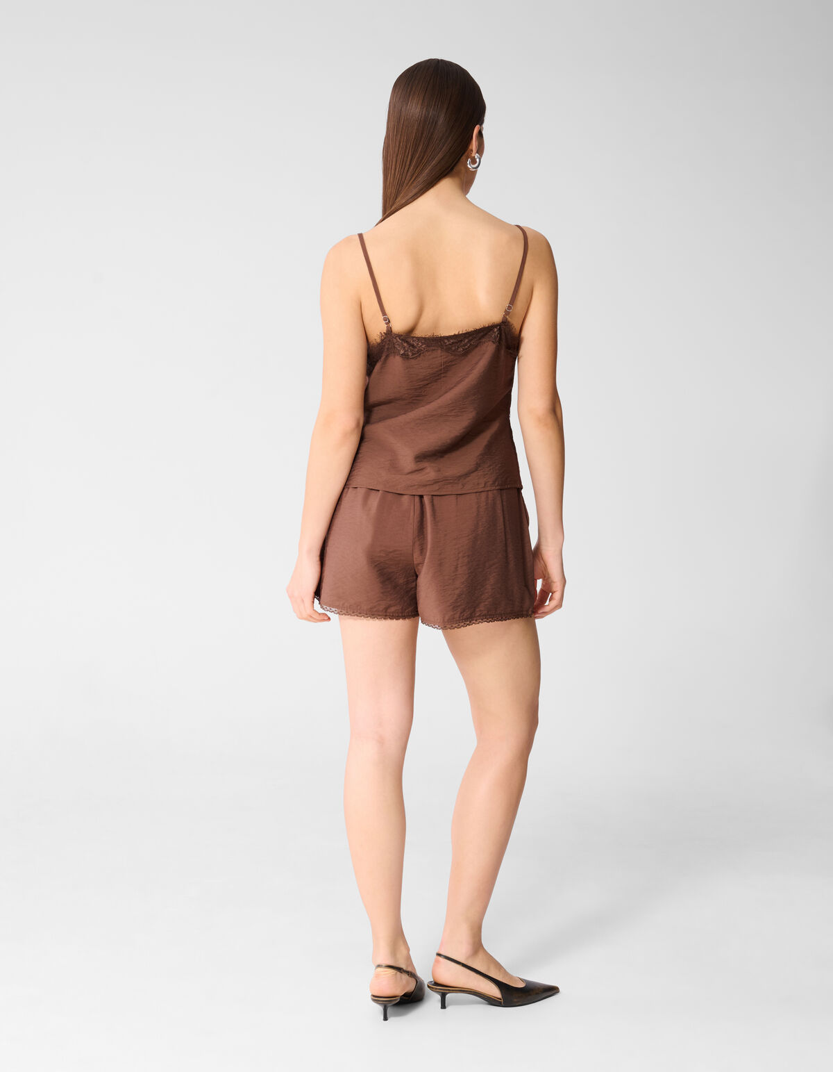 Kanten Twist Singlet Bruin