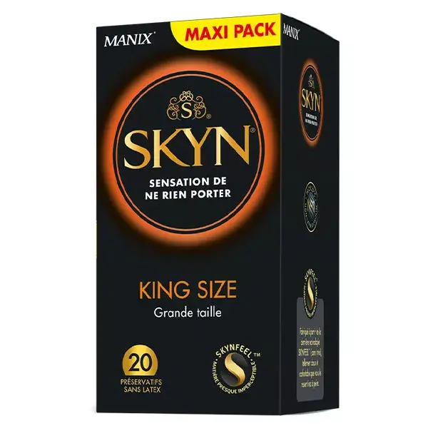 Preservativos Skyn King Size Tamanho Grande, Pacote com 20 unidades