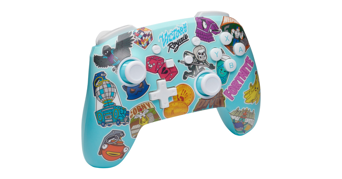 PowerAGeavanceerde draadloze controller voor Nintendo Switch - Fortnite-stickerwaanzin