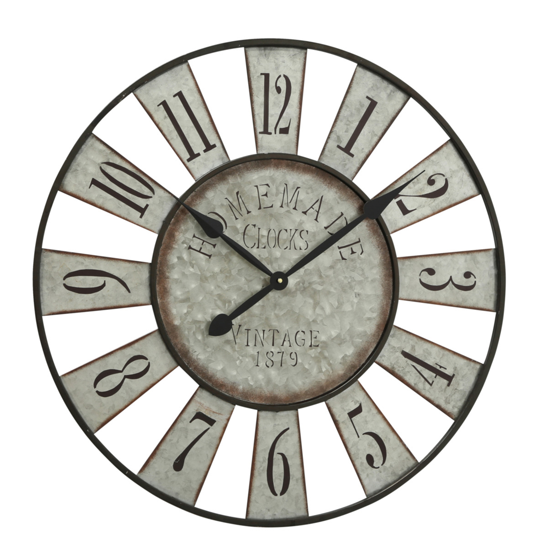Quarz-Wanduhr - braun-grau-schwarz - 73x4,5 cm