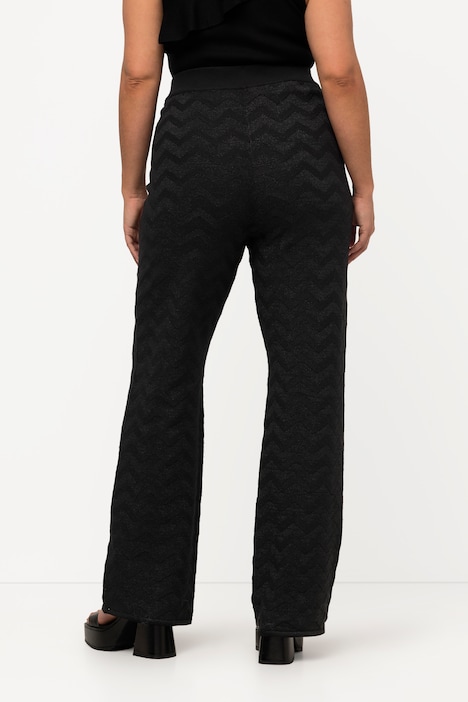 Strickhose, Metallic-Muster, ausgestelltes Bein, Elastikbund