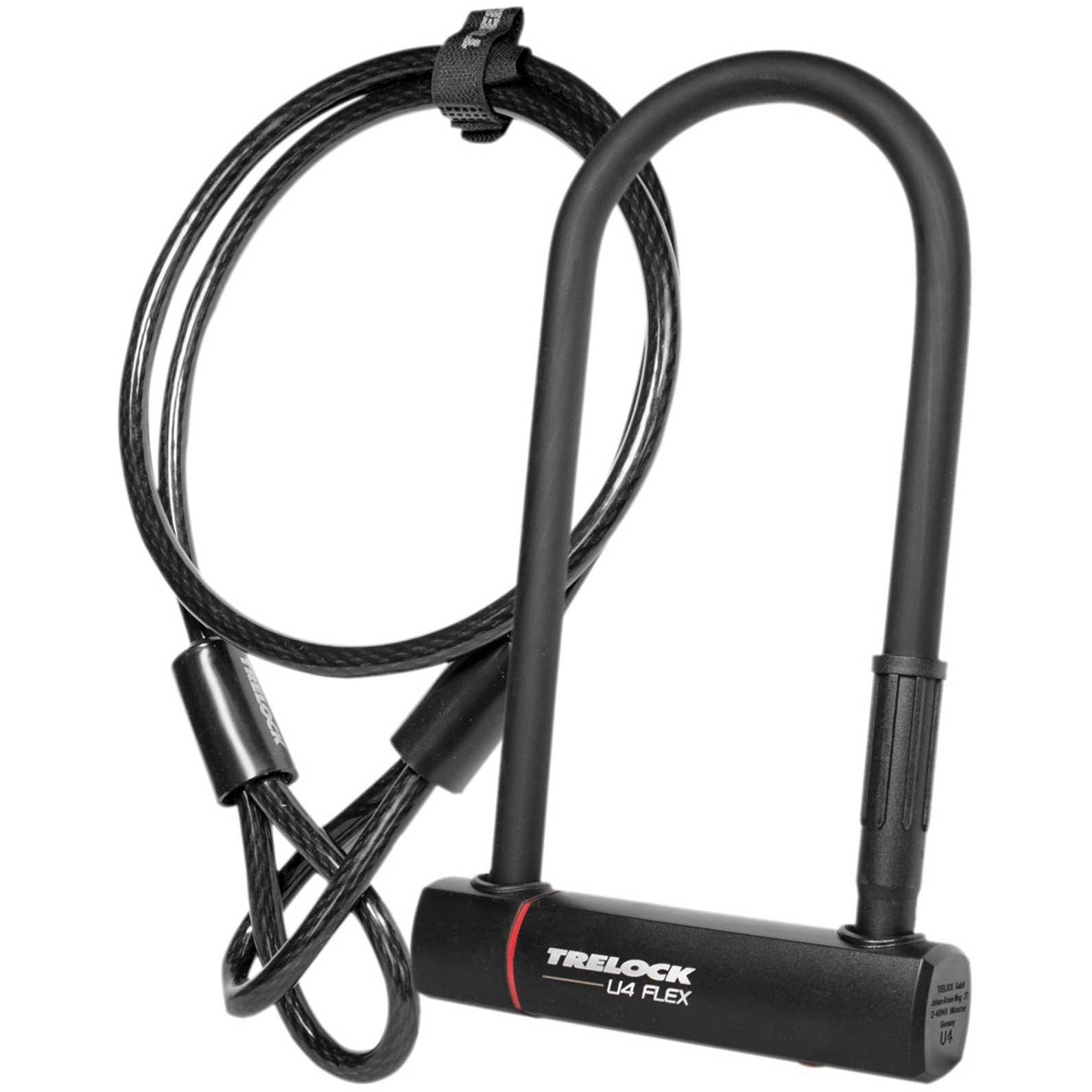 Trelock U4 230mm Lock and Flex Cable Sold Secure Silver