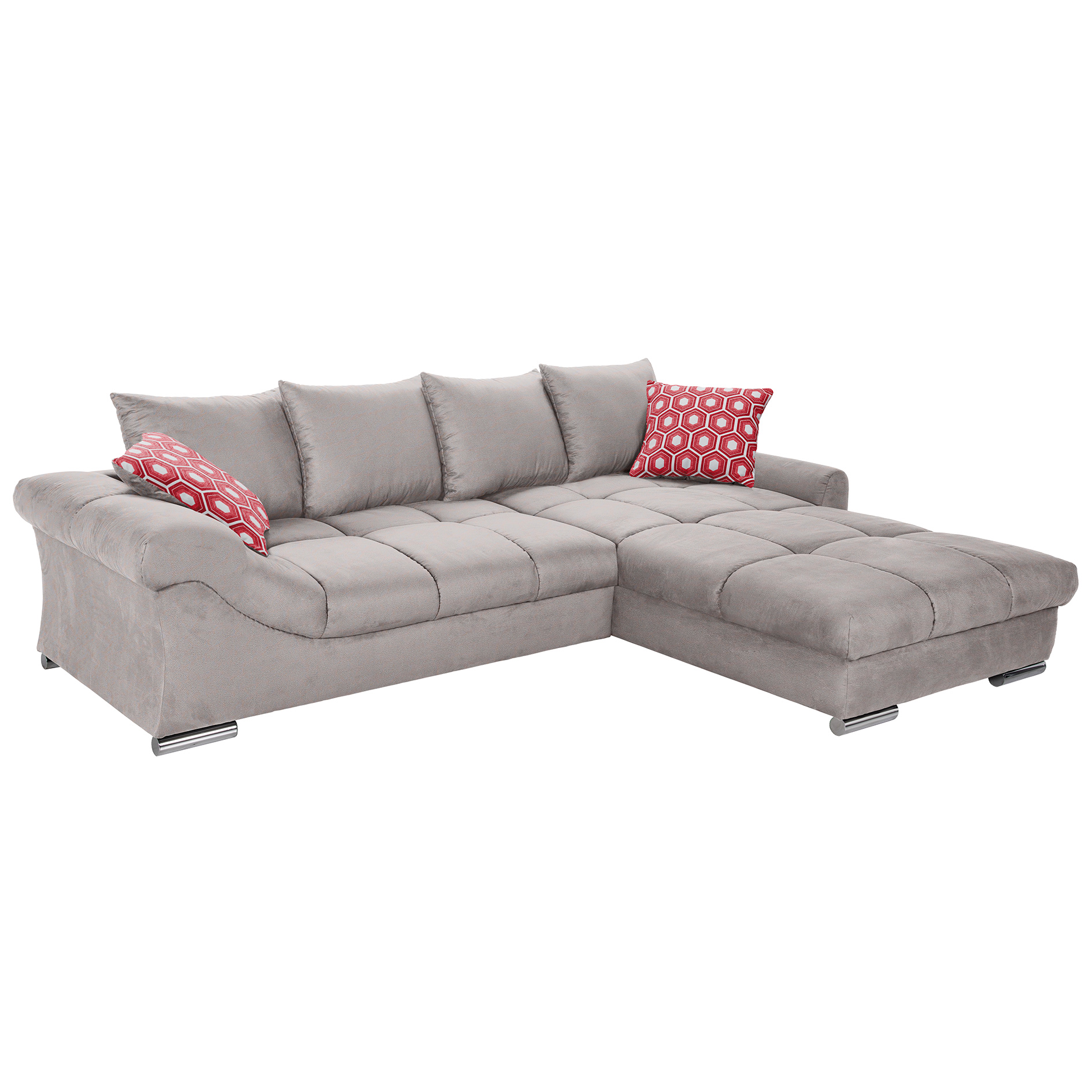 Ecksofa - taupe - inklusive Kissen