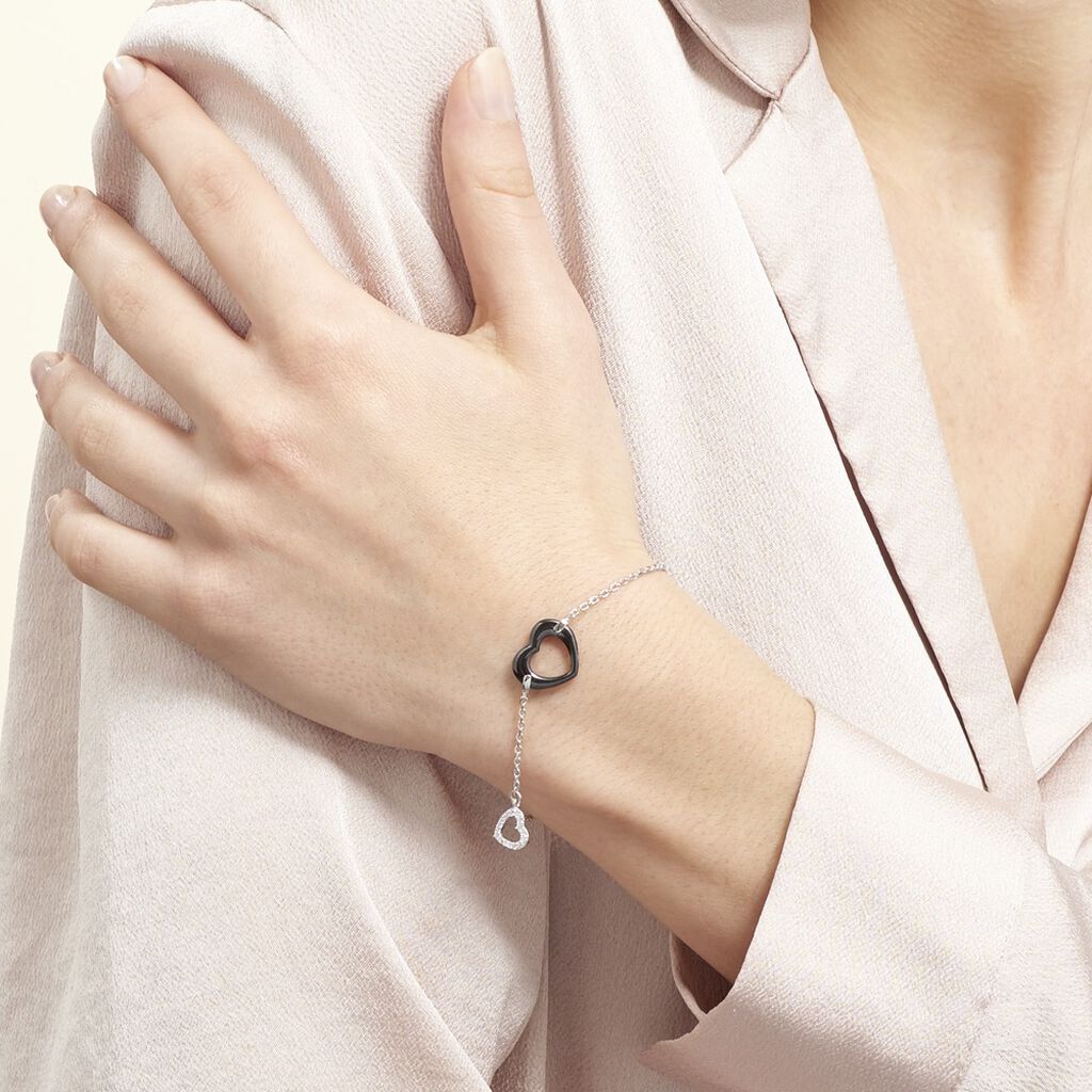 Bracelet Anissa Argent Blanc Céramique Et Oxyde De Zirconium