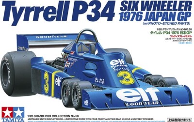 Tamiya - Tyrrell P34 Six Wheeler 1976 Japan Gp Byggesæt - 1:20 - 20058