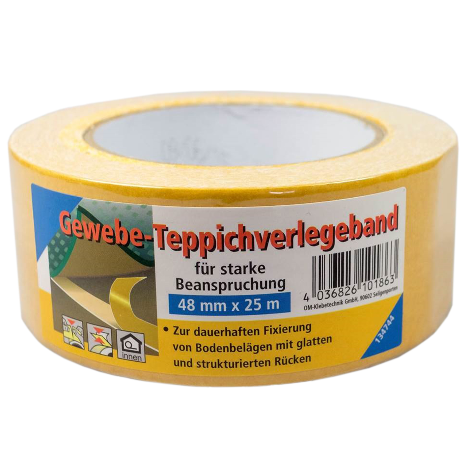 Gewebe-Verlegeband - für innen - 48mm x 25m