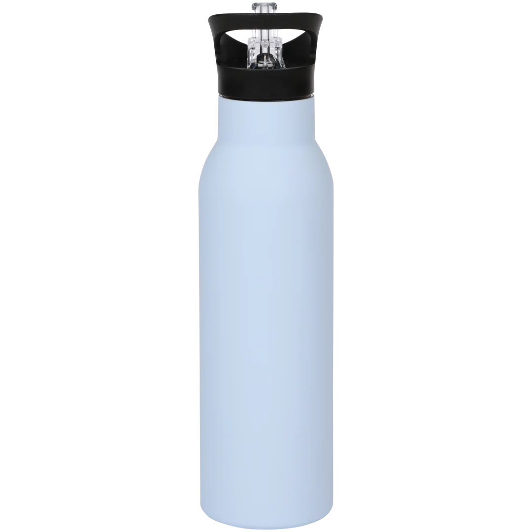 Gourde en acier inoxydable avec paille