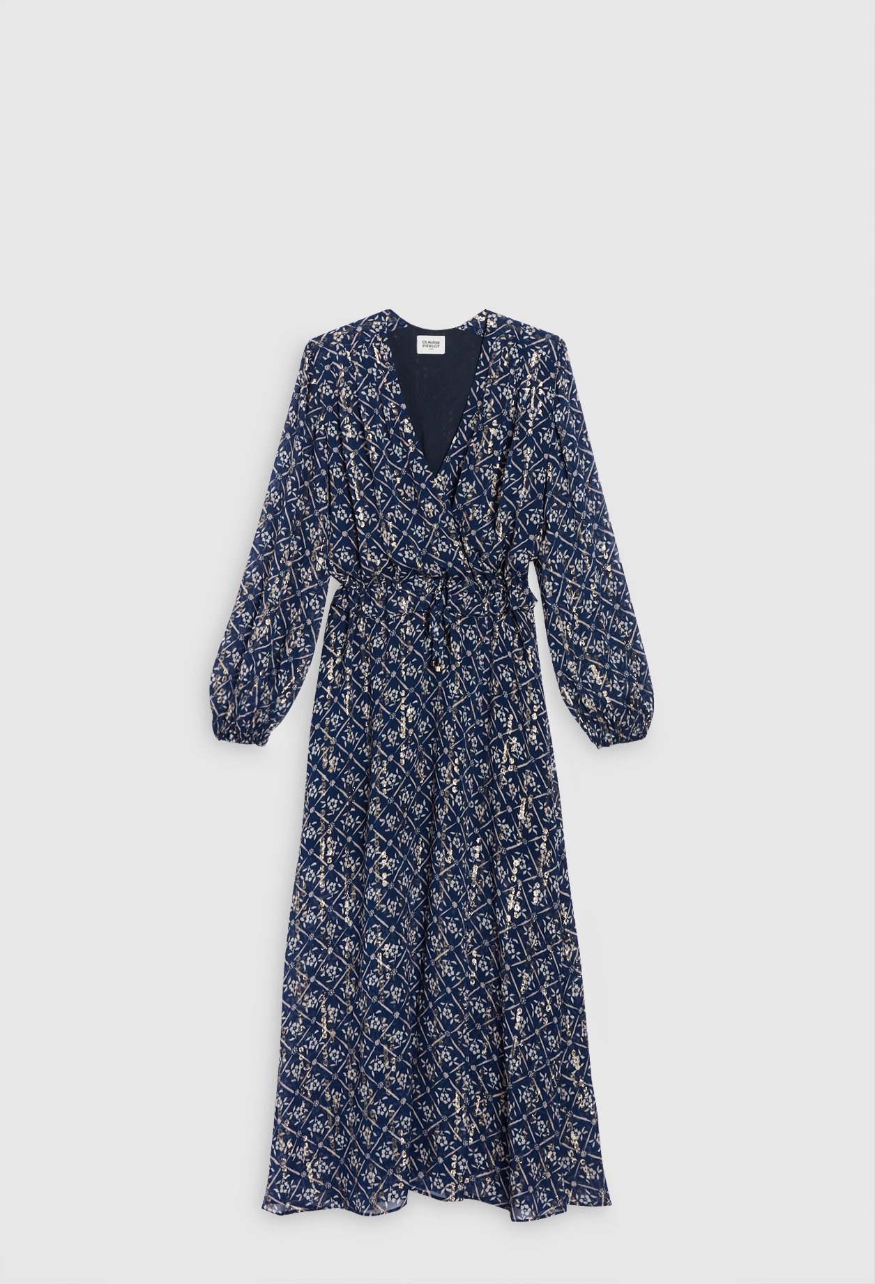 Robe longue &agrave; motifs fleuris
