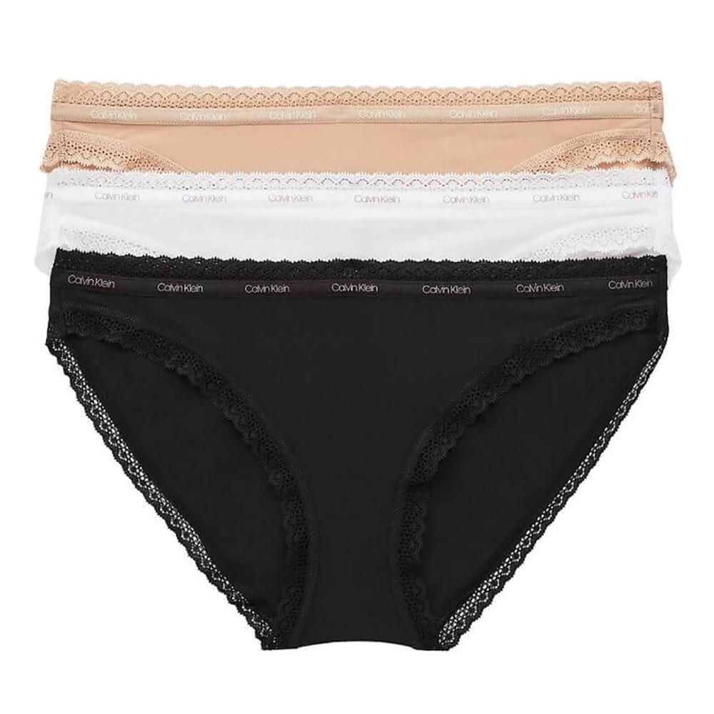 Calvin Klein Jeans X3 Culottes Blanc/Beige/Noir Femme Calvin Klein Jeans Thong