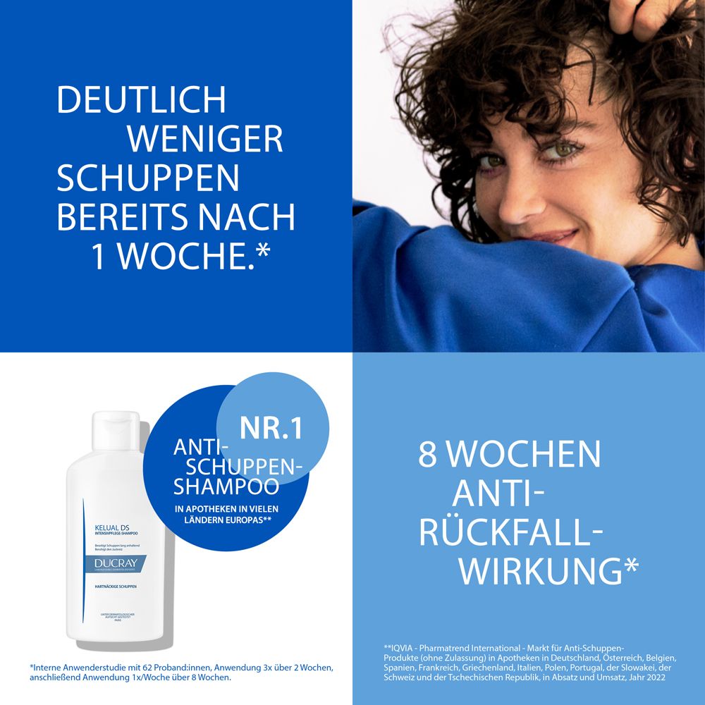DUCRAY KELUAL DS Shampoo – Anti-Schuppen-Shampoo bei hartnäckigen Schuppen, seborrhoischer Dermatitis und Kleienpilzflechte